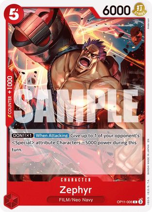 Zephyr (OP11-006) [A Fist of Divine Speed] - Deck Out Gaming