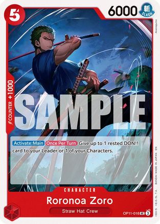 Roronoa Zoro (OP11-016) [A Fist of Divine Speed] - Deck Out Gaming