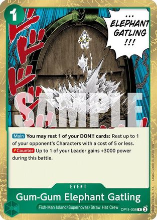 Gum-Gum Elephant Gatling (OP11-038) [A Fist of Divine Speed] Foil - Deck Out Gaming