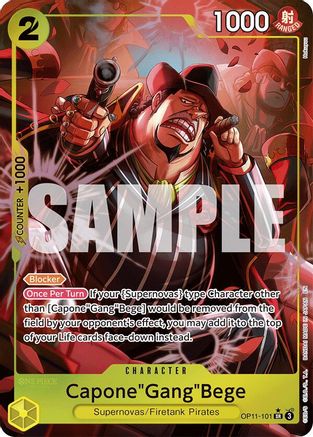 Capone"Gang"Bege (101) (Alternate Art) (OP11-101) [A Fist of Divine Speed] Foil - Deck Out Gaming