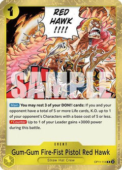Gum-Gum Fire-Fist Pistol Red Hawk (OP11-114) [A Fist of Divine Speed] Foil - Deck Out Gaming