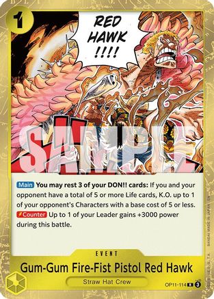 Gum-Gum Fire-Fist Pistol Red Hawk (OP11-114) [A Fist of Divine Speed] Foil - Deck Out Gaming