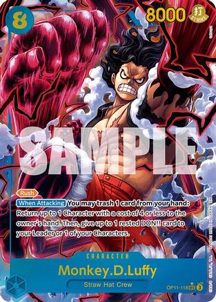 Monkey.D.Luffy (118) (Alternate Art) (OP11-118) [A Fist of Divine Speed] Foil - Deck Out Gaming