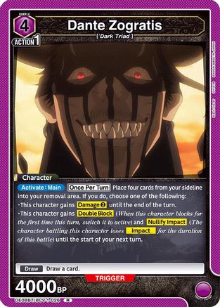 Dante Zogratis (026) (UE08BT/BCV-1-026) [UE08BT: Black Clover] Foil - Deck Out Gaming