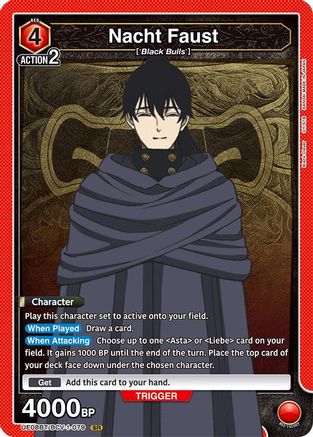 Nacht Faust (079) (UE08BT/BCV-1-079) [UE08BT: Black Clover] Foil - Deck Out Gaming
