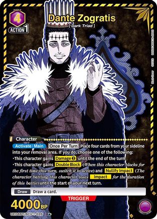 Dante Zogratis (026) (R*) (UE08BT/BCV-1-026) [UE08BT: Black Clover] Foil - Deck Out Gaming