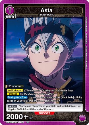 Asta (110) (R*) (UE08ST/BCV-1-110) [UE08ST: Black Clover Starter Deck] Foil - Deck Out Gaming