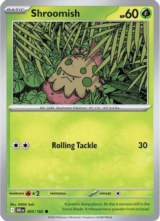 Shroomish (5) [SV10: Destined Rivals] Reverse Holofoil - Deck Out Gaming