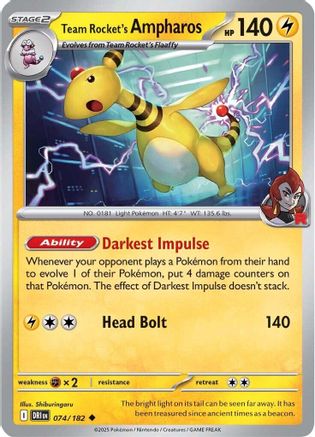 Team Rocket's Ampharos (74) [SV10: Destined Rivals] - Deck Out Gaming