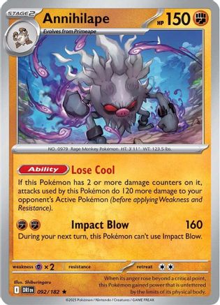 Annihilape (92) [SV10: Destined Rivals] Holofoil - Deck Out Gaming