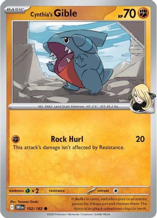 Cynthia's Gible (102) [SV10: Destined Rivals] - Deck Out Gaming