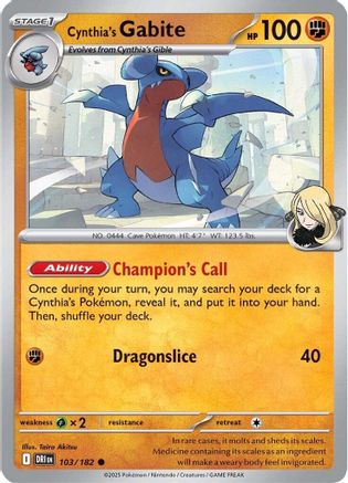 Cynthia's Gabite (103) [SV10: Destined Rivals] Reverse Holofoil - Deck Out Gaming
