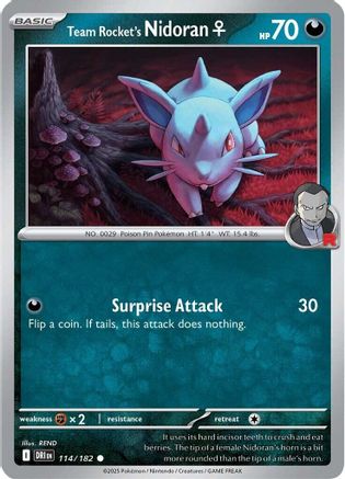 Team Rocket's Nidoran F (114) [SV10: Destined Rivals] Reverse Holofoil - Deck Out Gaming