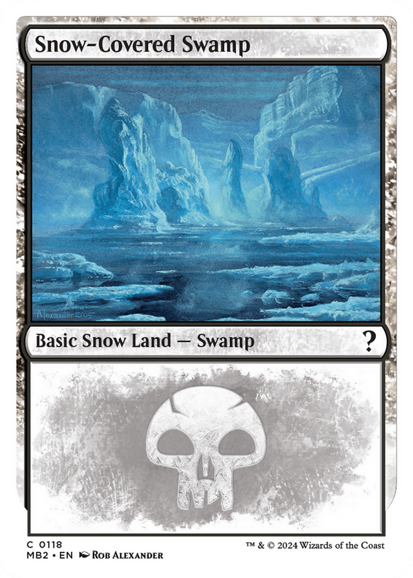 Snow-Covered Swamp (White Border) (118) [Mystery Booster 2] - Deck Out Gaming