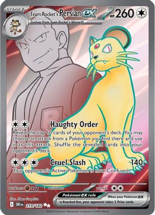 Team Rocket's Persian ex - 219/182 (219) [SV10: Destined Rivals] Holofoil - Deck Out Gaming
