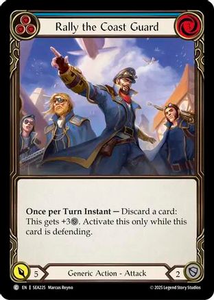 Rally the Coast Guard (Blue) (SEA225) [High Seas] Rainbow Foil - Deck Out Gaming