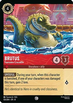 Brutus - Fearsome Crocodile (Foil) (125/204) [Reign of Jafar] Cold Foil - Deck Out Gaming
