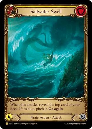 Saltwater Swell (Yellow) (Treasure) (SEA143) [High Seas] Cold Foil - Deck Out Gaming