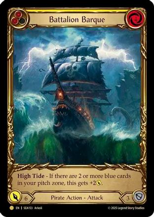 Battalion Barque (Yellow) (Treasure) (SEA153) [High Seas] Cold Foil - Deck Out Gaming