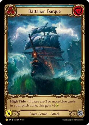 Battalion Barque (Blue) (Treasure) (SEA154) [High Seas] Cold Foil - Deck Out Gaming