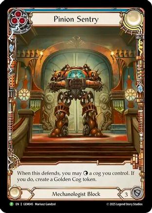Pinion Sentry (GEM045) [GEM Pack 2] Rainbow Foil - Deck Out Gaming