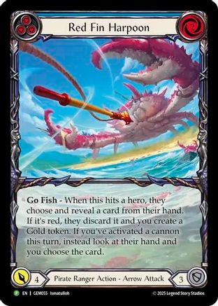 Red Fin Harpoon (GEM055) [GEM Pack 2] Rainbow Foil - Deck Out Gaming
