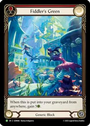 Fiddler's Green (Red) (GEM066) [GEM Pack 2] Rainbow Foil - Deck Out Gaming