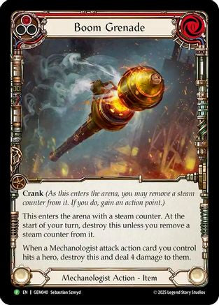 Boom Grenade (Red) (GEM040) [GEM Pack 2] Cold Foil - Deck Out Gaming