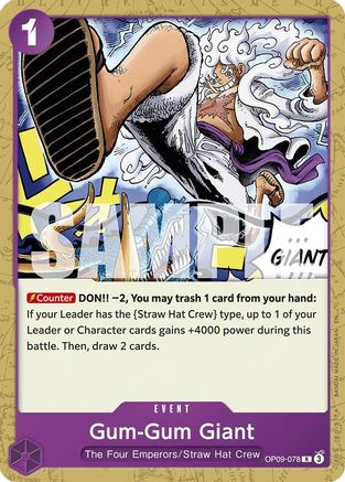 Gum-Gum Giant (Reprint) (OP09-078) [Starter Deck 26: PURPLE/BLACK Monkey.D.Luffy]-1