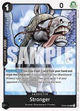 Stronger (Reprint) (OP09-089) [Starter Deck 27: BLACK Marshall.D.Teach]-1