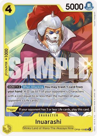 Inuarashi (Reprint) (OP06-100) [Starter Deck 28: GREEN/YELLOW Yamato]-1