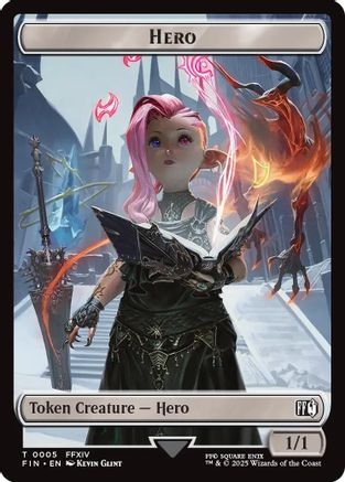 Hero (0005) // Wizard (0015) Double-Sided Token (5) [FINAL FANTASY] foil - Deck Out Gaming