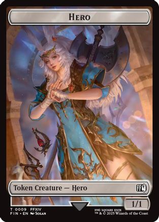 Hero (0009) // Bird (0017) Double-Sided Token (9) [FINAL FANTASY] foil - Deck Out Gaming
