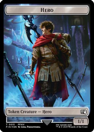 Hero (0031) // Wizard (0035) Double-Sided Token (Surge Foil) (31) [FINAL FANTASY] foil - Deck Out Gaming