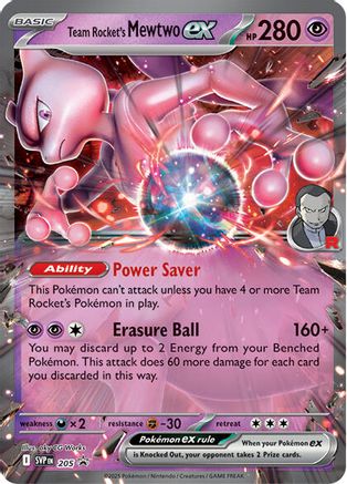 Team Rocket's Mewtwo ex (205) [SV: Scarlet & Violet Promo Cards] Holofoil