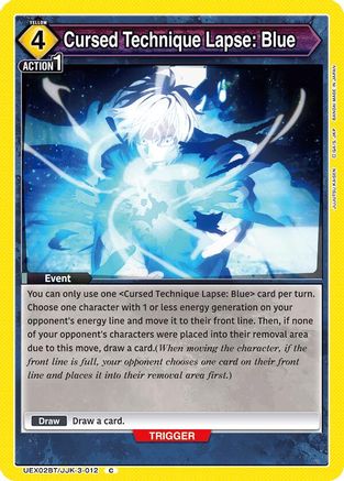 Cursed Technique Lapse: Blue (UEX02BT/JJK-3-012) [UEX02BT: Jujutsu Kaisen Vol.2] - Deck Out Gaming