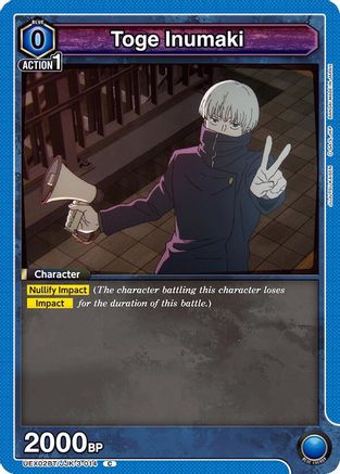 Toge Inumaki (014) (UEX02BT/JJK-3-014) [UEX02BT: Jujutsu Kaisen Vol.2] - Deck Out Gaming