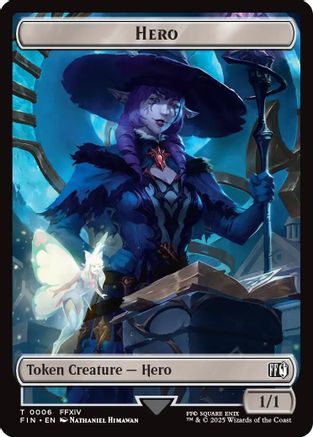 Hero (0006) // Wizard (0015) Double-Sided Token (6) [FINAL FANTASY] foil - Deck Out Gaming