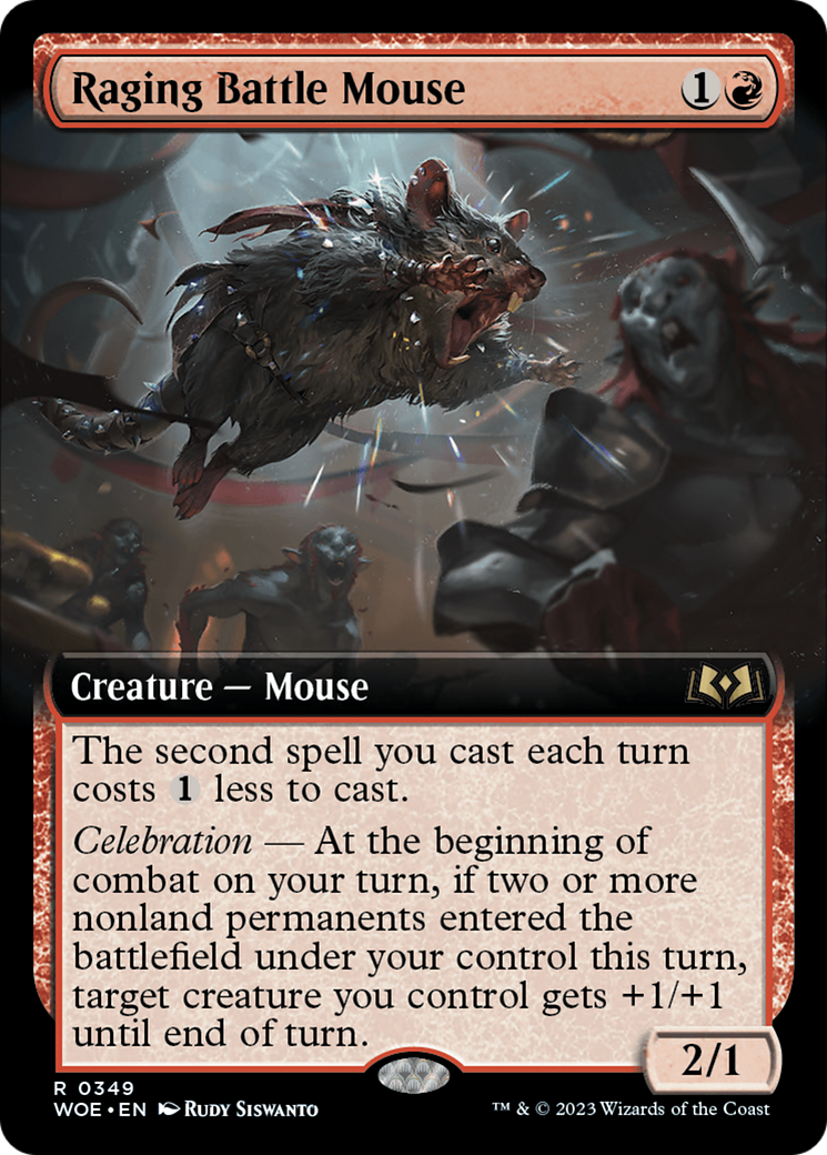 Raging Battle Mouse (Extended Art) (349) [Wilds of Eldraine] foil - Deck Out Gaming