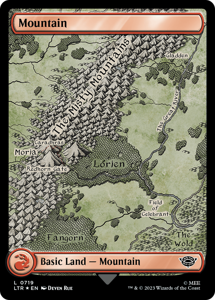 Mountain (0719) (Surge Foil) (719) [The Lord of the Rings: Tales of Middle-earth] foil - Deck Out Gaming