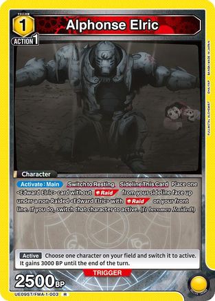 Alphonse Elric (003) (UE09ST/FMA-1-003) [UE09ST: FULLMETAL ALCHEMIST Starter Deck] - Deck Out Gaming