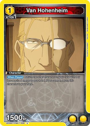 Van Hohenheim (UE09ST/FMA-1-006) [UE09ST: FULLMETAL ALCHEMIST Starter Deck] - Deck Out Gaming