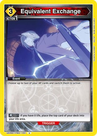 Equivalent Exchange (UE09ST/FMA-1-031) [UE09ST: FULLMETAL ALCHEMIST Starter Deck] - Deck Out Gaming
