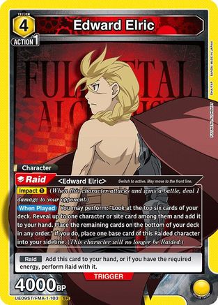 Edward Elric (103) (UE09ST/FMA-1-103) [UE09ST: FULLMETAL ALCHEMIST Starter Deck] Foil - Deck Out Gaming