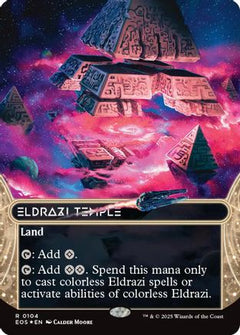 Eldrazi Temple (0104) (Borderless) (Galaxy Foil) (104) [Edge of Eternities: Stellar Sights] foil - Deck Out Gaming