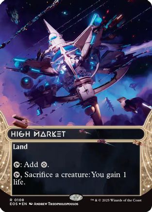 High Market (0108) (Borderless) (Galaxy Foil) (108) [Edge of Eternities: Stellar Sights] foil - Deck Out Gaming