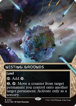 Nesting Grounds (0121) (Borderless) (Galaxy Foil) (121) [Edge of Eternities: Stellar Sights] foil - Deck Out Gaming
