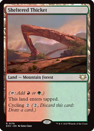 Sheltered Thicket (178) [Commander: Edge of Eternities] - Deck Out Gaming