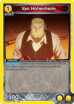Van Hohenheim (UE09BT/FMA-1-006) [UE09BT: FULLMETAL ALCHEMIST] - Deck Out Gaming