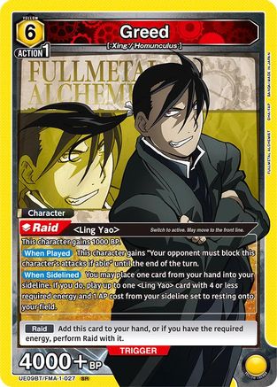 Greed (027) (UE09BT/FMA-1-027) [UE09BT: FULLMETAL ALCHEMIST] Foil - Deck Out Gaming